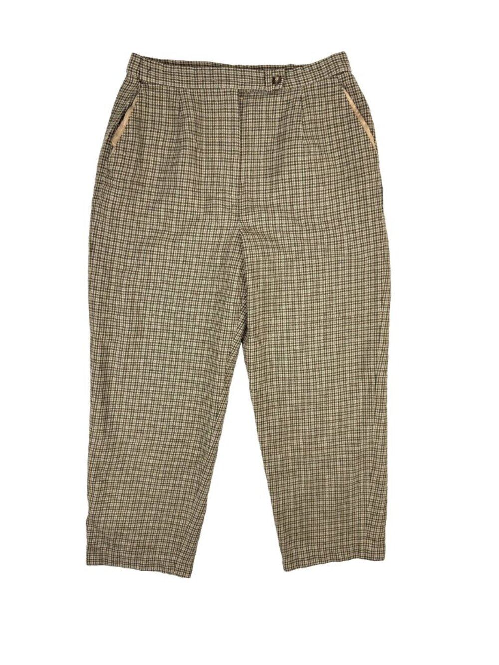 PENDLETONβ Glen Plaid Wool Trousers High Waist Wide Leg Size 14 - Picture 3 of 10